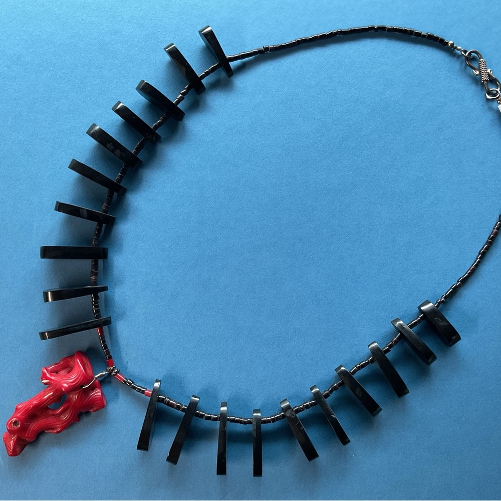 Elegant Black and Red Necklace